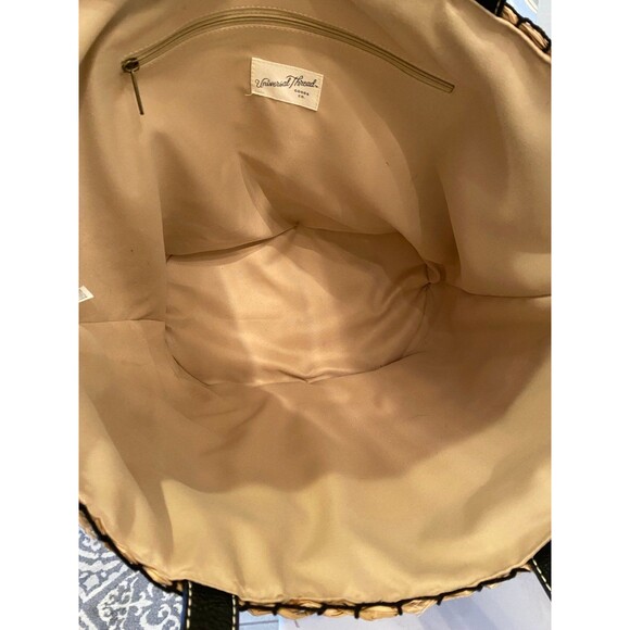 Universal Threads Bucket Bag Wicker Straw Black Stripe Practical Versatile Tote - Picture 6 of 11